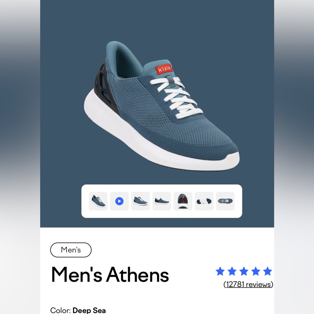 Kizik Athens size Mens 11 in Deep Sea